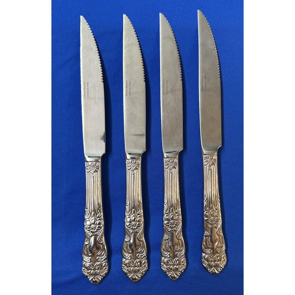Reed & Barton Haversham Stainless Steak Knives Set of 4 Serrated